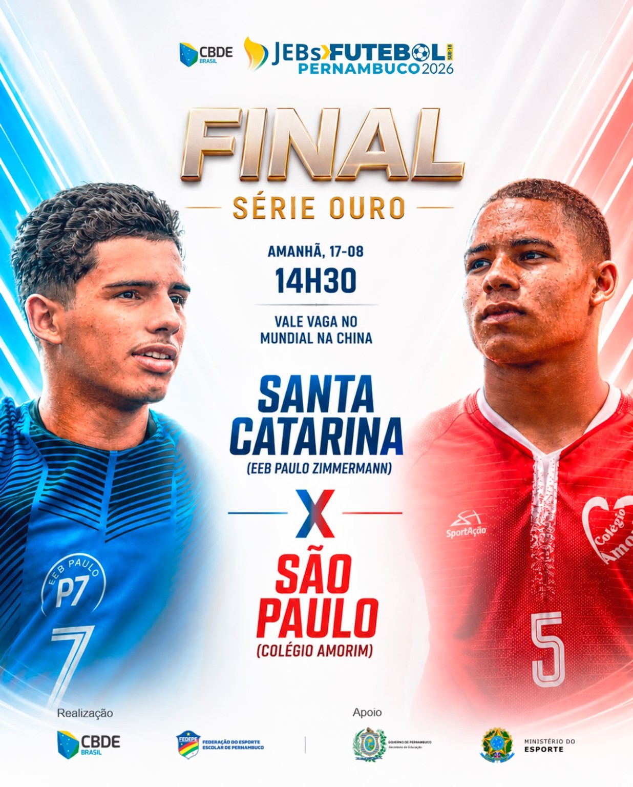 Arte oficial da final da Série Ouro entre Santa Catarina e São Paulo